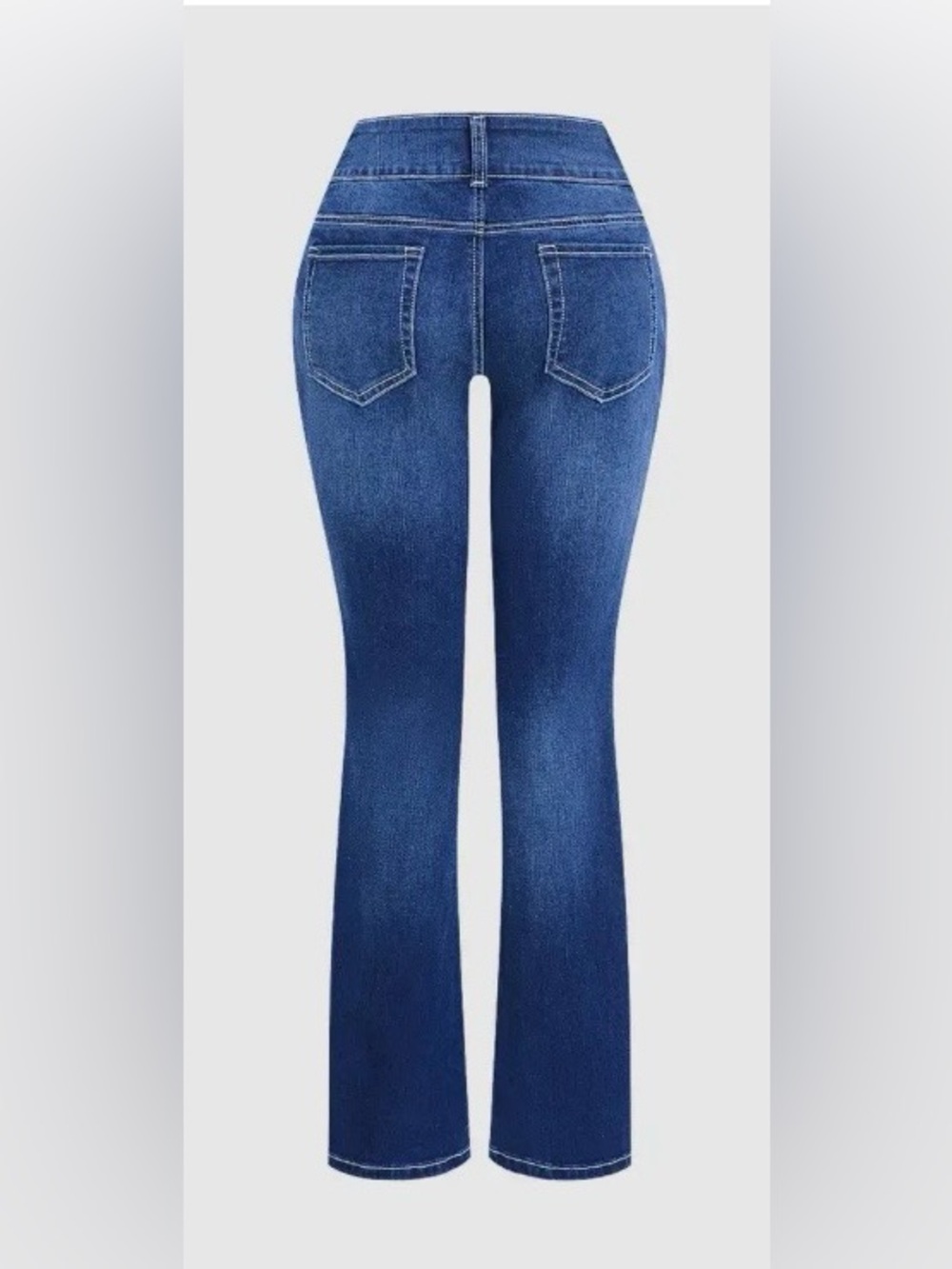 Flamingals Wash Sailor Button Patch Pocket Mid Rise Bootcut Jeans - Picture 6 of 10